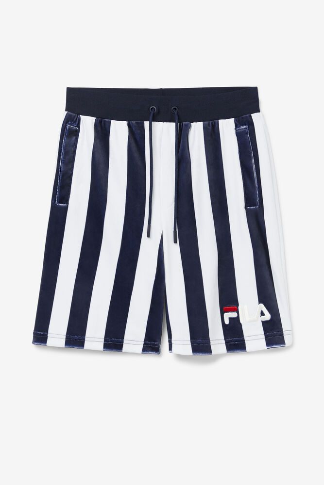 Fila Grid Velour Shorts Navy/White - Mens - 29836BJQN